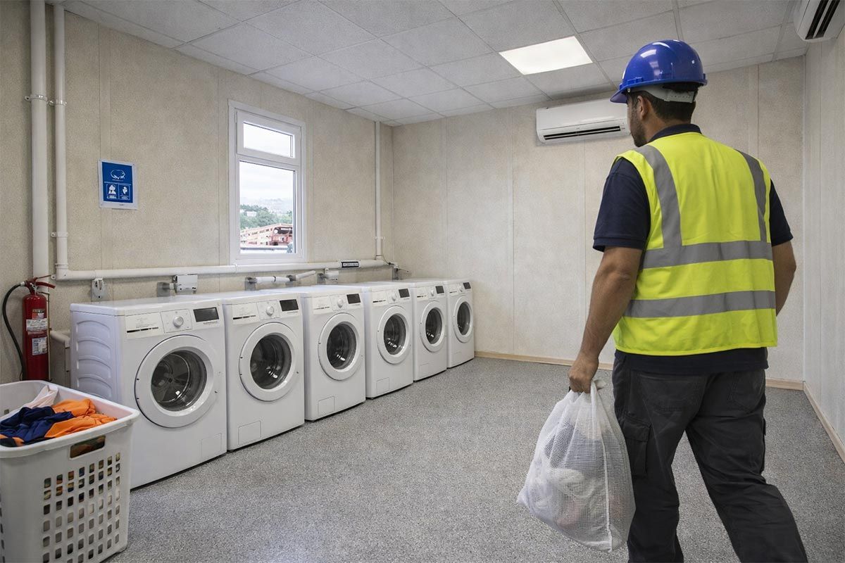 Container laundry interior