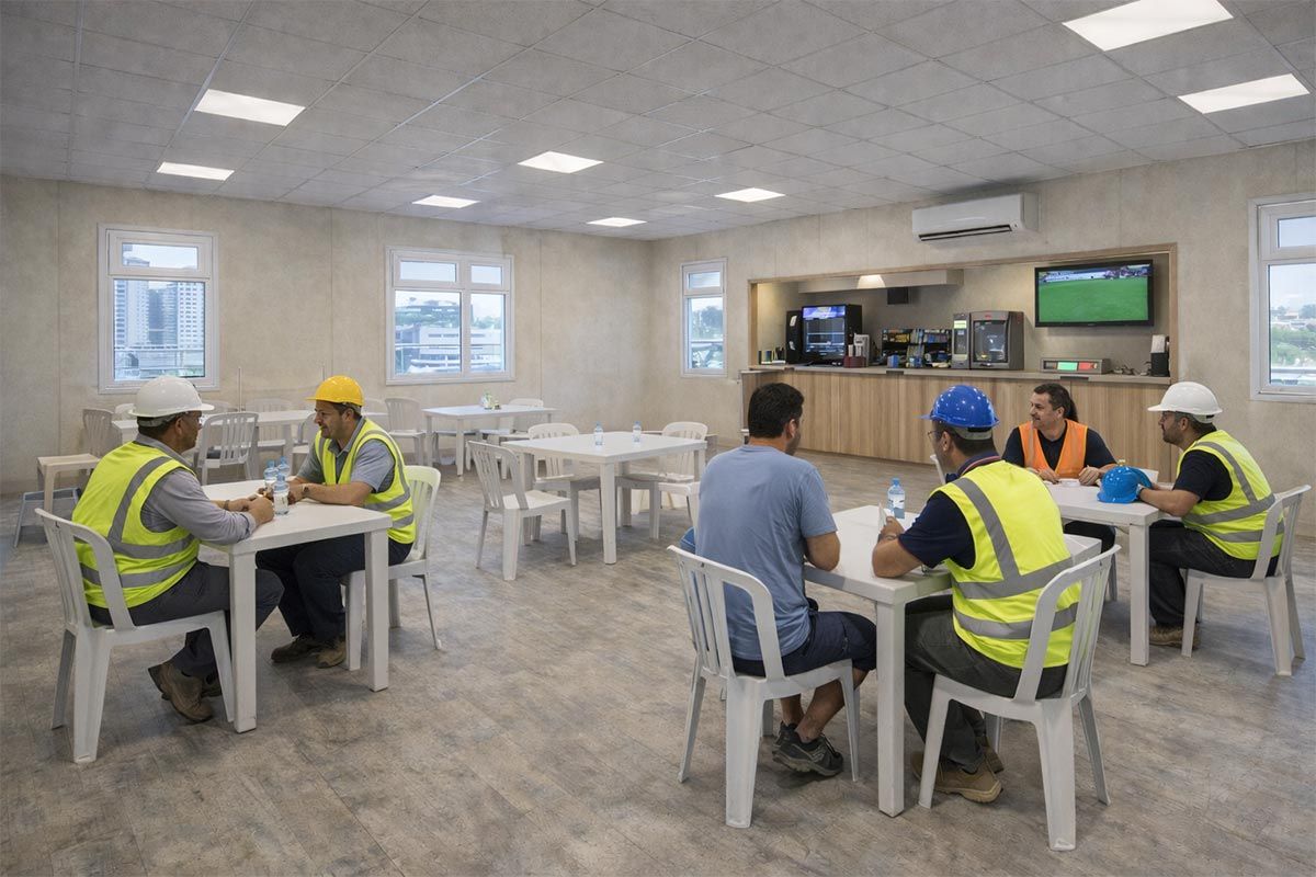 interieur dun conteneur destine a des equipements sociaux