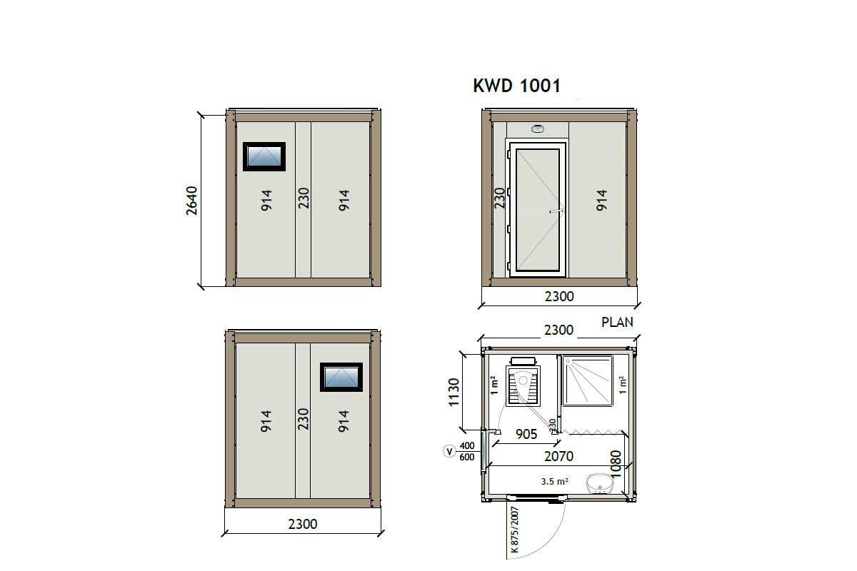 WC - Cabine de douche KW2 230X230