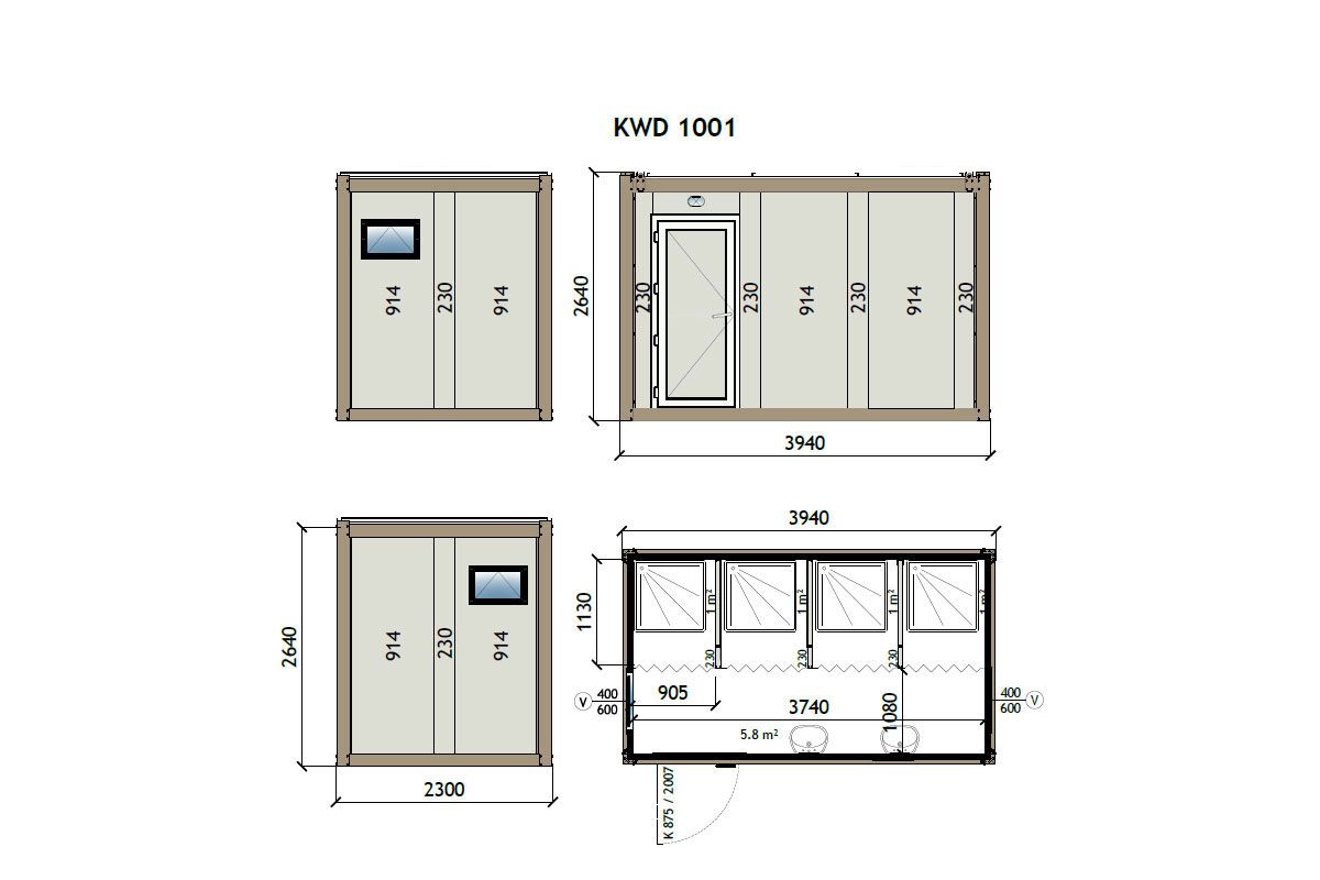 Shower Container KW4 230X400