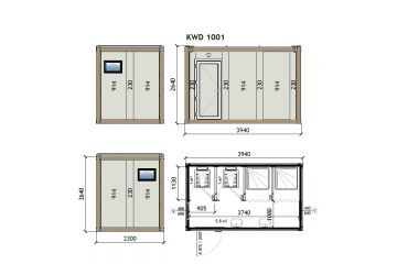 WC - Shower Container KW4 230X400