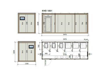 WC - Cabine de douche KW6 230X600