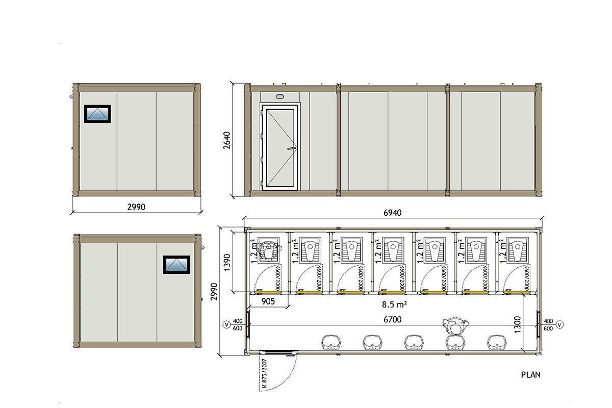 Cabine de toilettes KWD 701